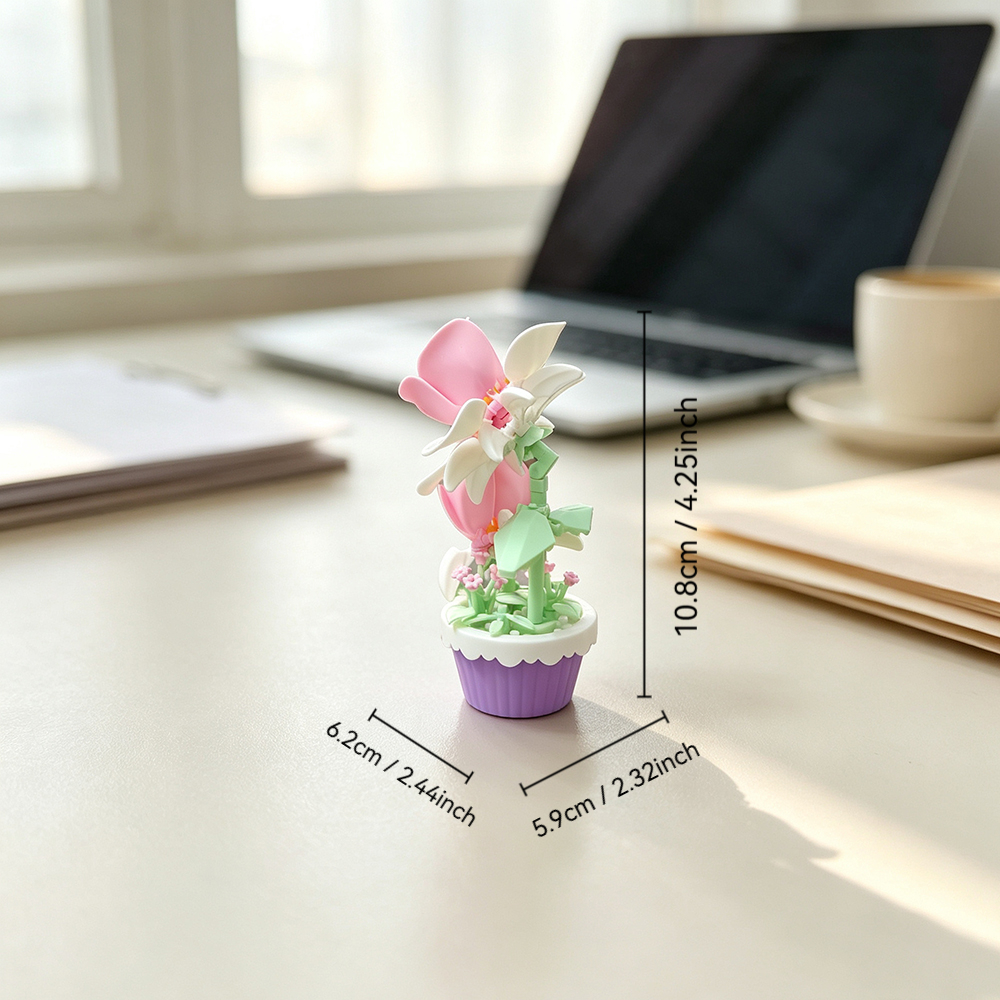 Camellia Plant Potted Building Block Flower Series